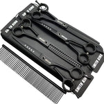 7.0 inches Professional Dog Grooming Scissors Set Straight & thinning & Curved & chunkers & comb 5pcs in 1 Set for left-handed & right handed - Image 12