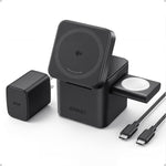 Anker 3-in-1 Cube MagSafe Compatible 15W Foldable Charging Station | Wireless Charger, Compact Desktop Stand for iPhone 17 / 16 Series, Apple Watch, and AirPods (Adapter Included, Non-Battery) - Image 9