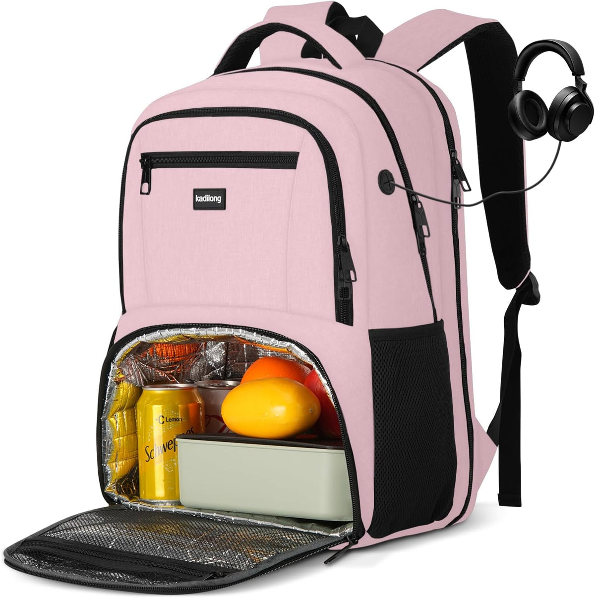 17.3 Inch Laptop Backpack Insulated Backpacks with Cooler Compartment,TSA Large School Backpack Lunch Box for Teens Boys,Anti-Theft Work Business Bookbag,College Computer Backpack for Men Women - Image 9