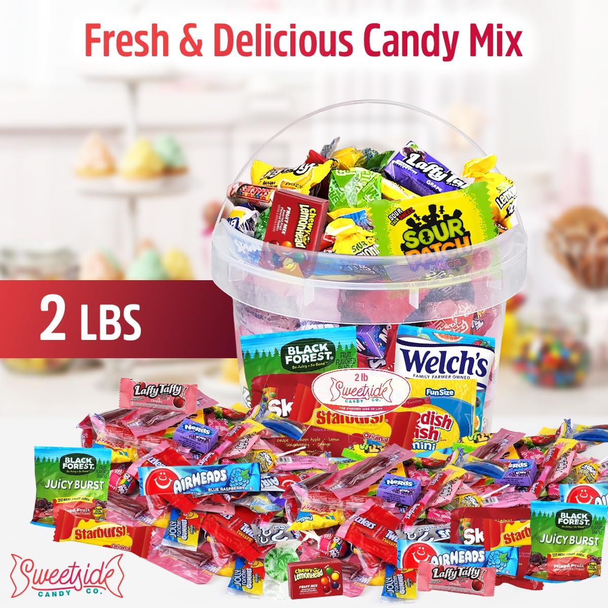 Sweetside Candy Company 2 pound assorted candy gift bucket