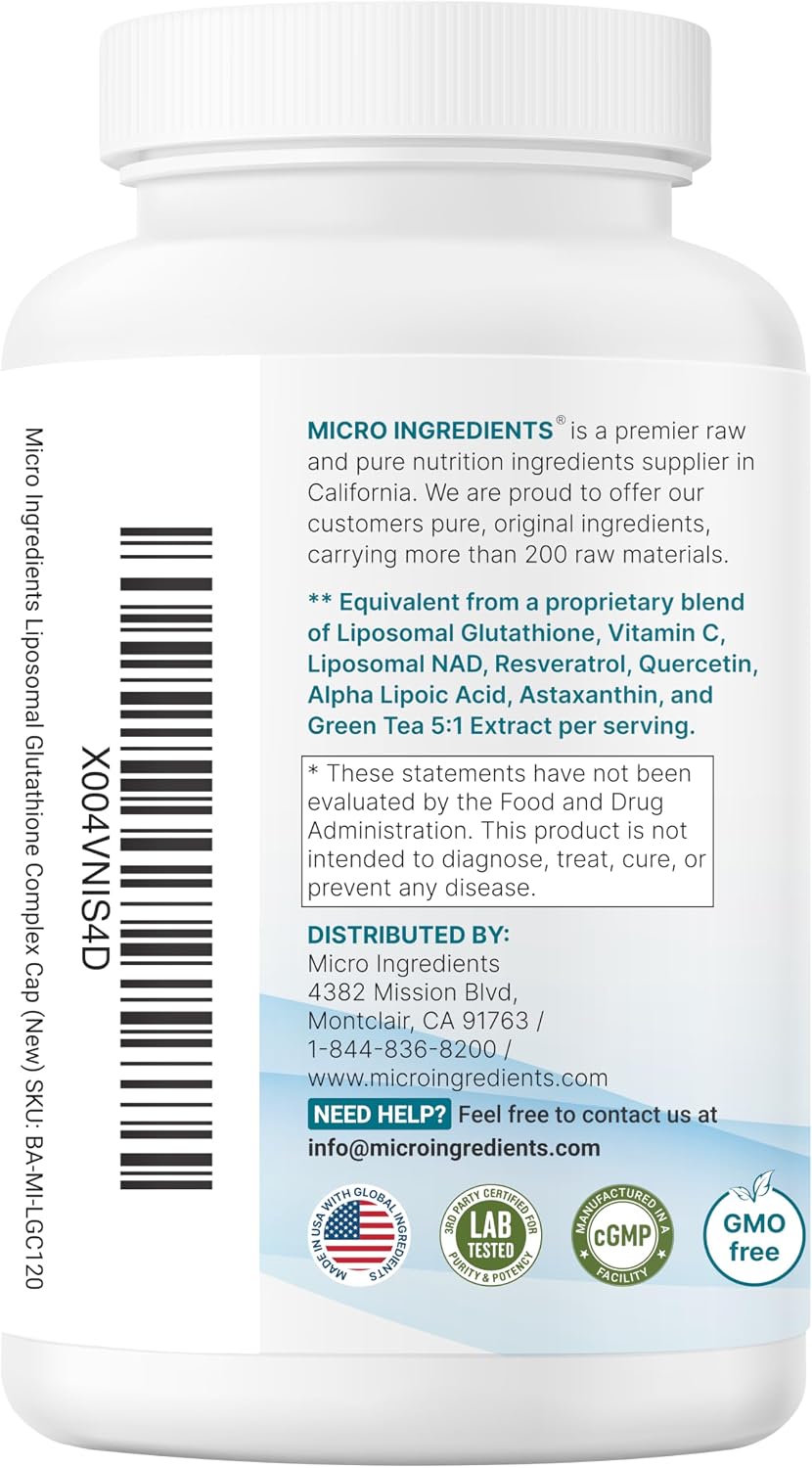 Micro Ingredients liposomal complex 120 capsules full product display