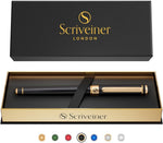 Scriveiner Black Lacquer Rollerball Pen front view luxury gift set