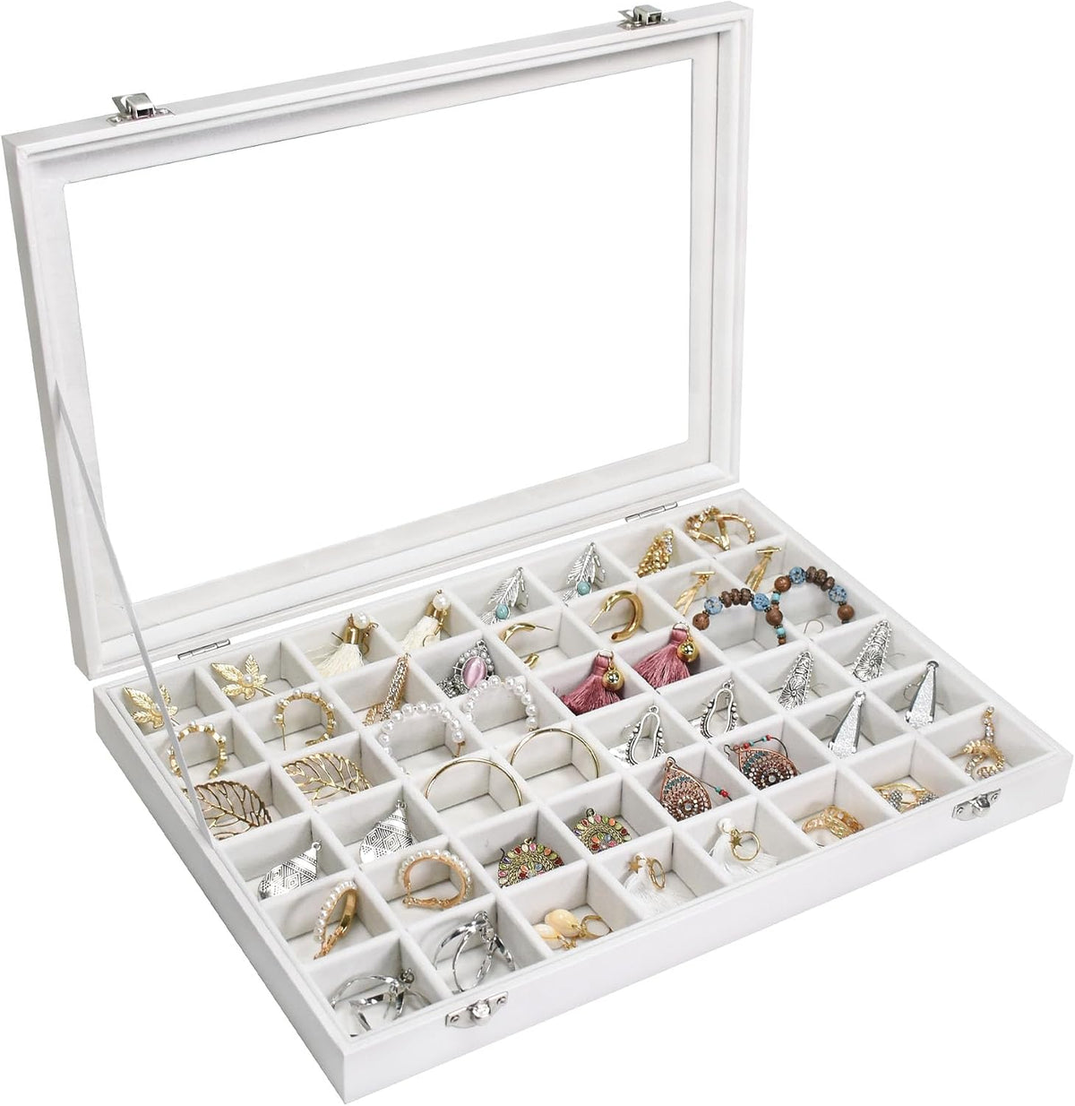 Siveit black jewelry display box placed on a modern dressing table