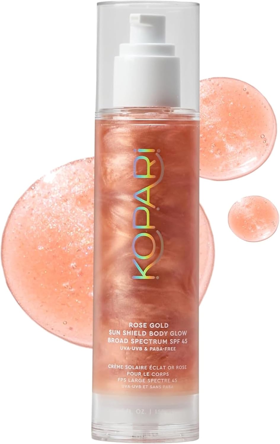 Kopari Sun Shield Body Glow, Broad Spectrum SPF 50, Lightweight Shimmering Gel Texture Absorbs Quickly, Non Sticky, Glowing Results, Gold 2 Pack - Image 10