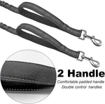 Premium neoprene padded control handle on the heavy duty dog leash extension.