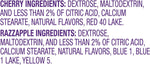 Close up of Cherry Yum Diddly Dip and RazzApple Magic Dip packets