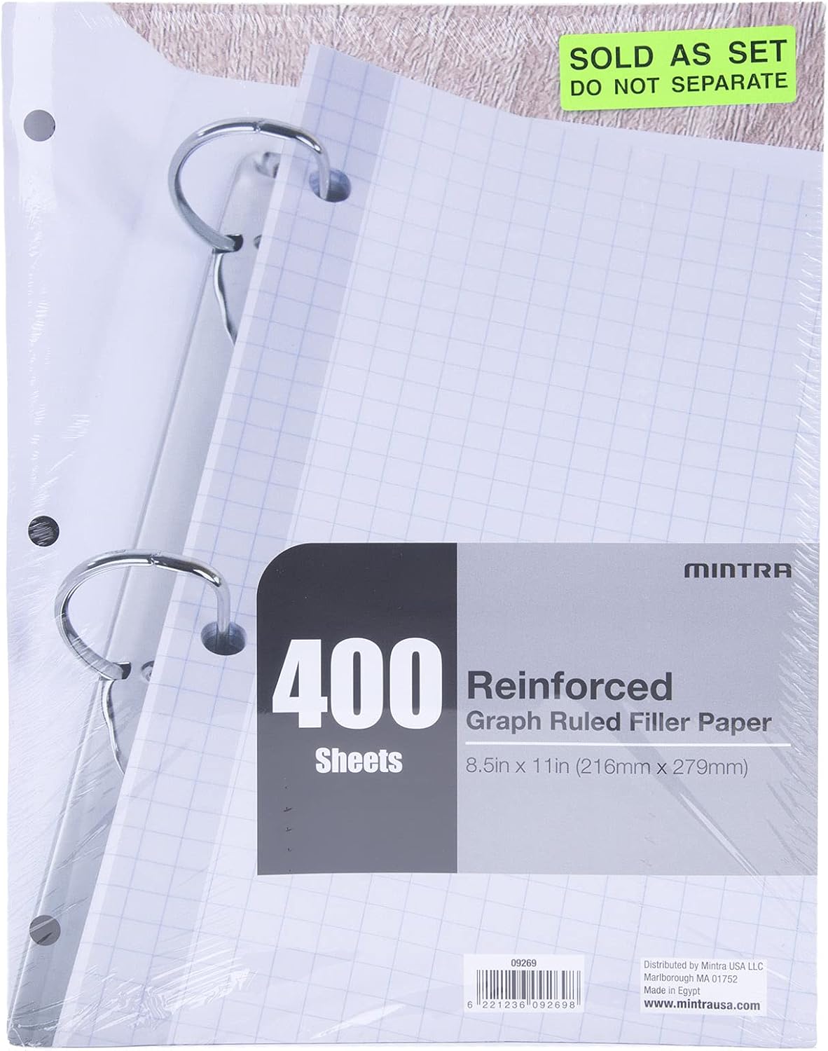 Stacked arrangement of college ruled notebook paper sheets