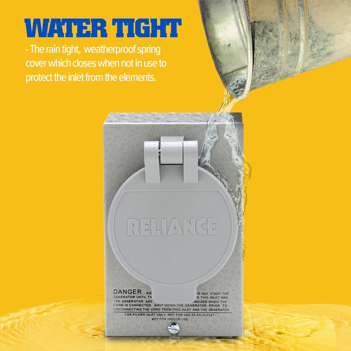 Reliance Controls power inlet box technical specification label