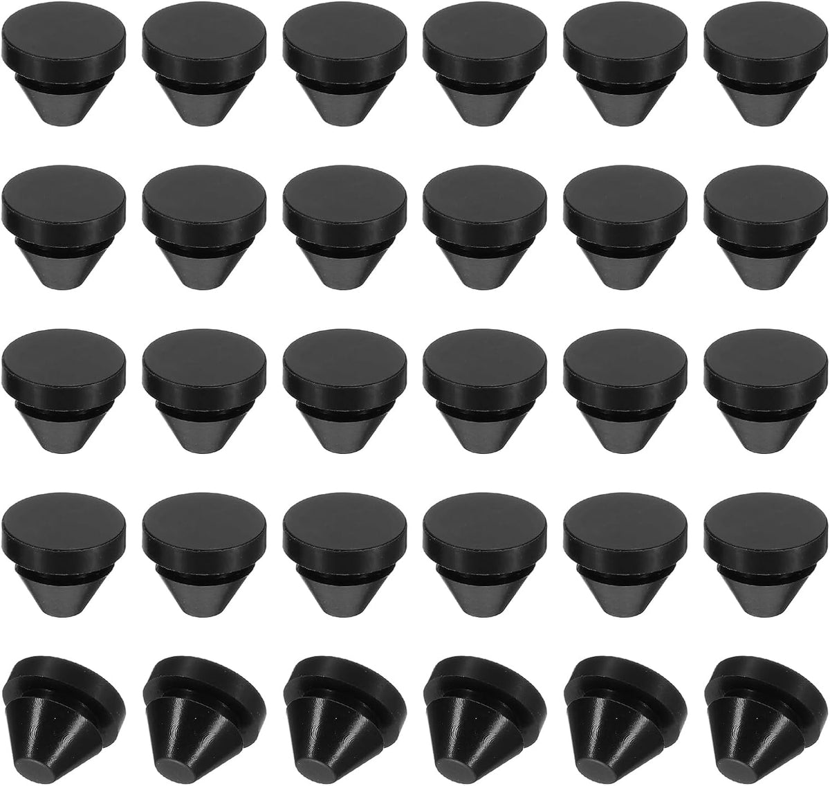PATIKIL 4mm Diameter Silicone Round Snap, 30 Pcs in Type Locking Furniture Hole Plug Button Protective Cover Cap Head Fit for 2.5-4mm Hole for Seal Bulkhead Cylinder Hole, Black - Image 11