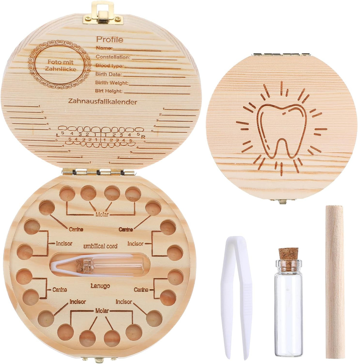 Wy Lighting Level baby tooth keepsake box front view