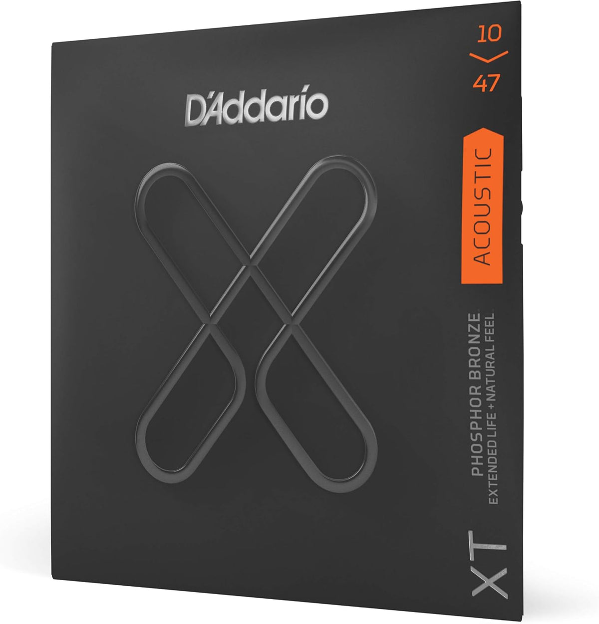 Complete set of D'Addario XT acoustic guitar strings laid out