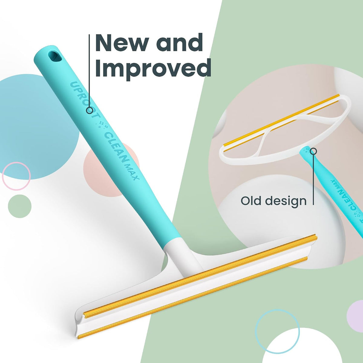 Uproot Clean Pro tool removing pet hair from a grey couch