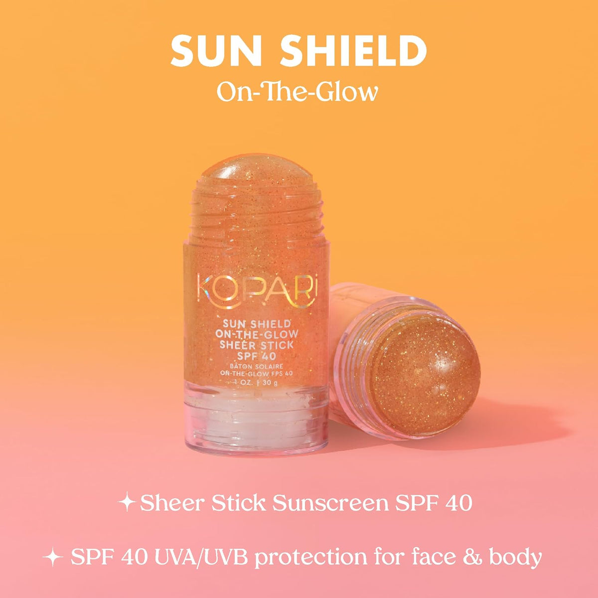 Kopari sun shield body glow texture swatch on skin