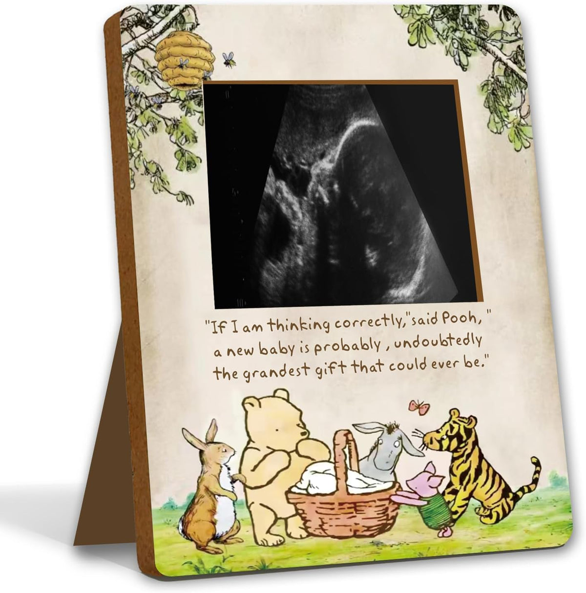 Disney Winnie the Pooh baby shower ultrasound picture frame front view