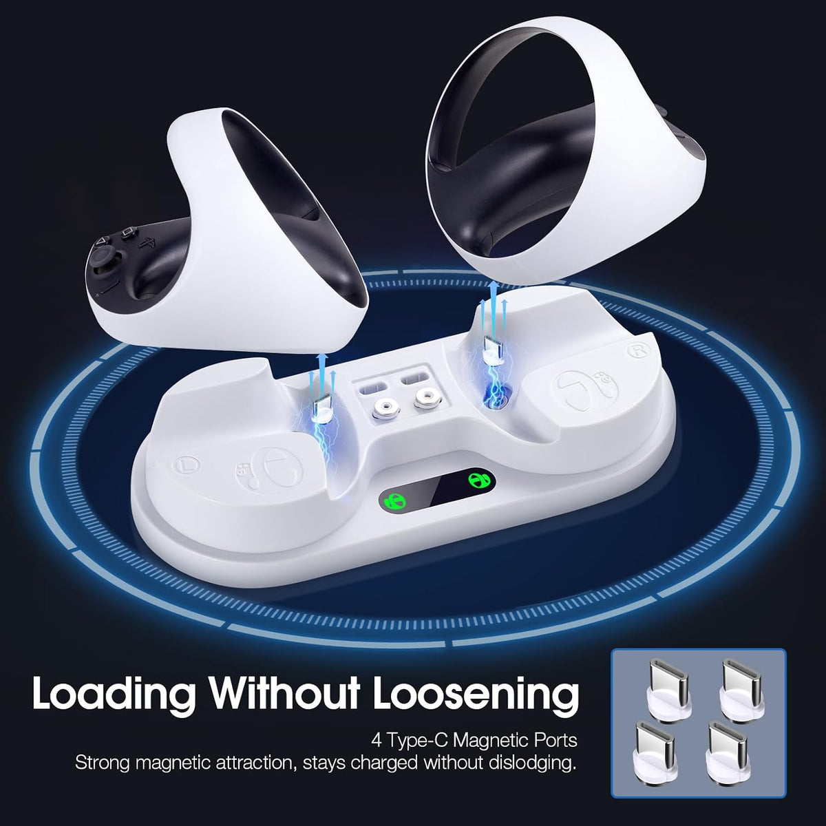 Mampo charging stand showing magnetic Type-C ports