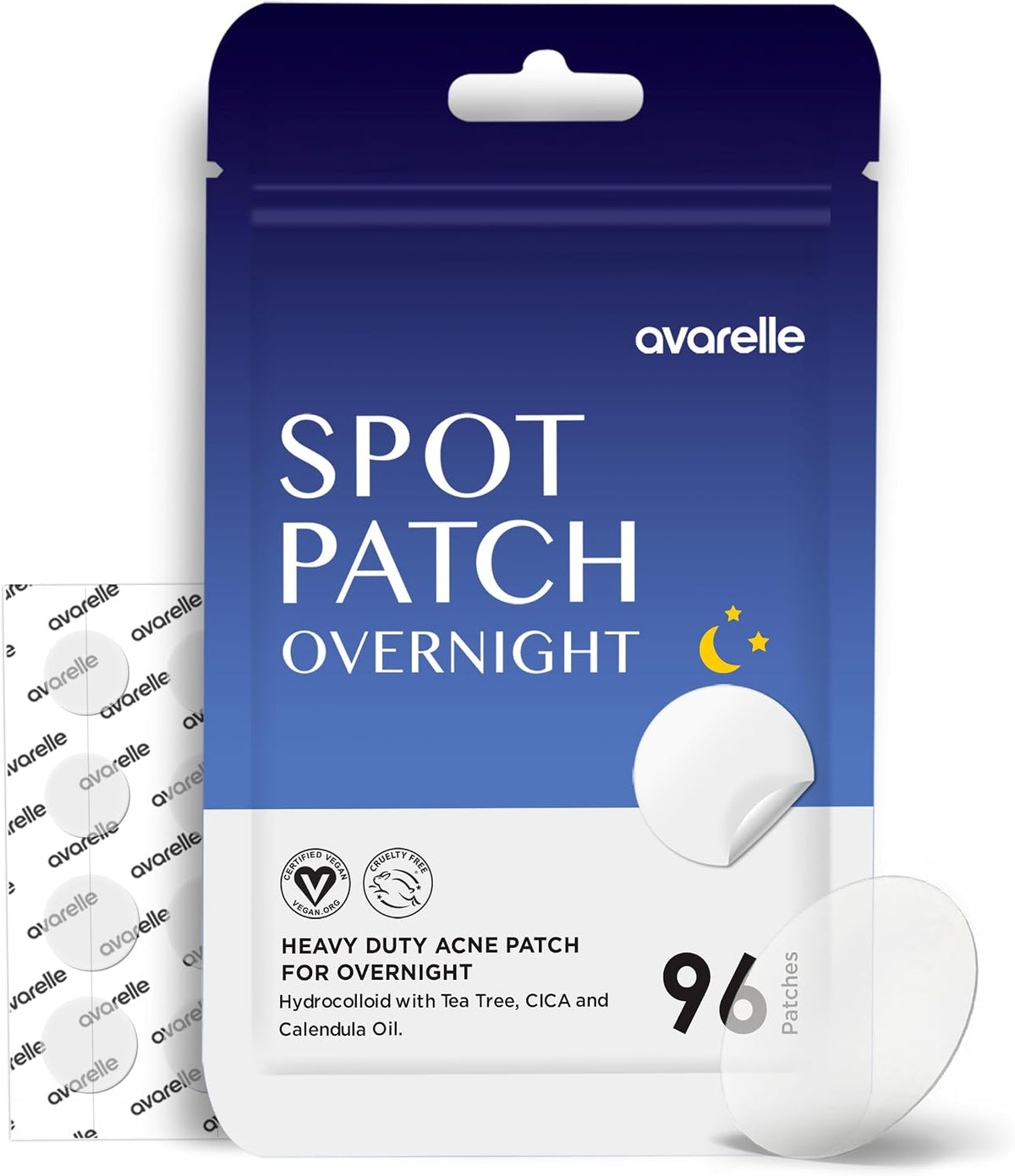 Close up view of Avarelle clear cover hydrocolloid patch texture on skin