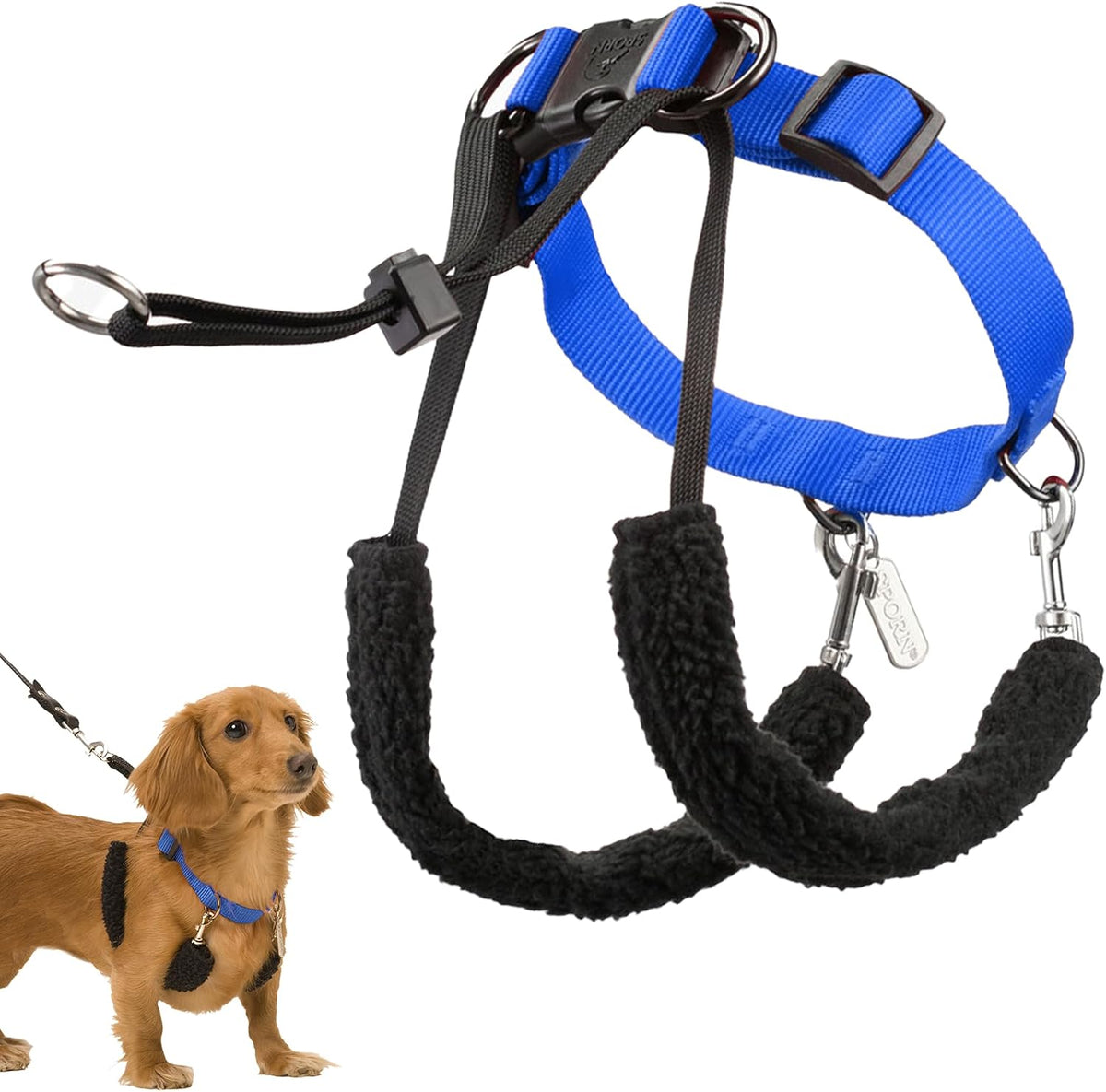 Sporn Original Training Halter, No Pull Dog Harness for Large Dogs with Black Padded Sherpa Sleeves, Breathable Large Dog Harness No Pull, Provides to All Large Sized Breeds - Image 9