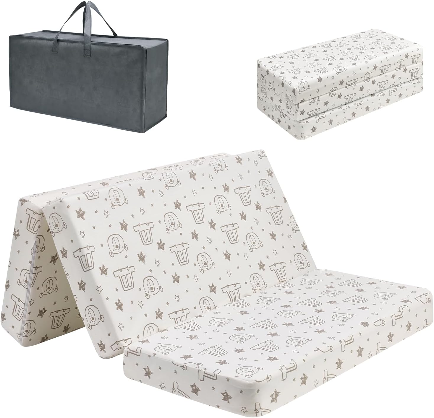 RSN trifold pack and play mattress front view