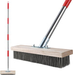 Mitclear Heavy Duty Wire Broom front view showing stiff metal bristles and wooden block head.