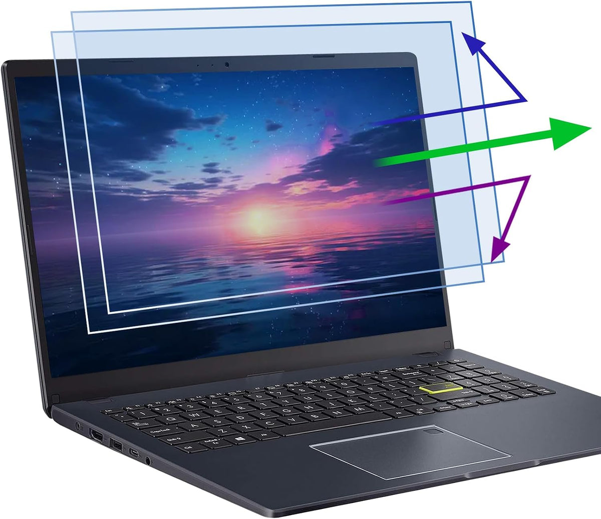 Antogoo V 14 inch laptop film side angle showing ultra thin profile
