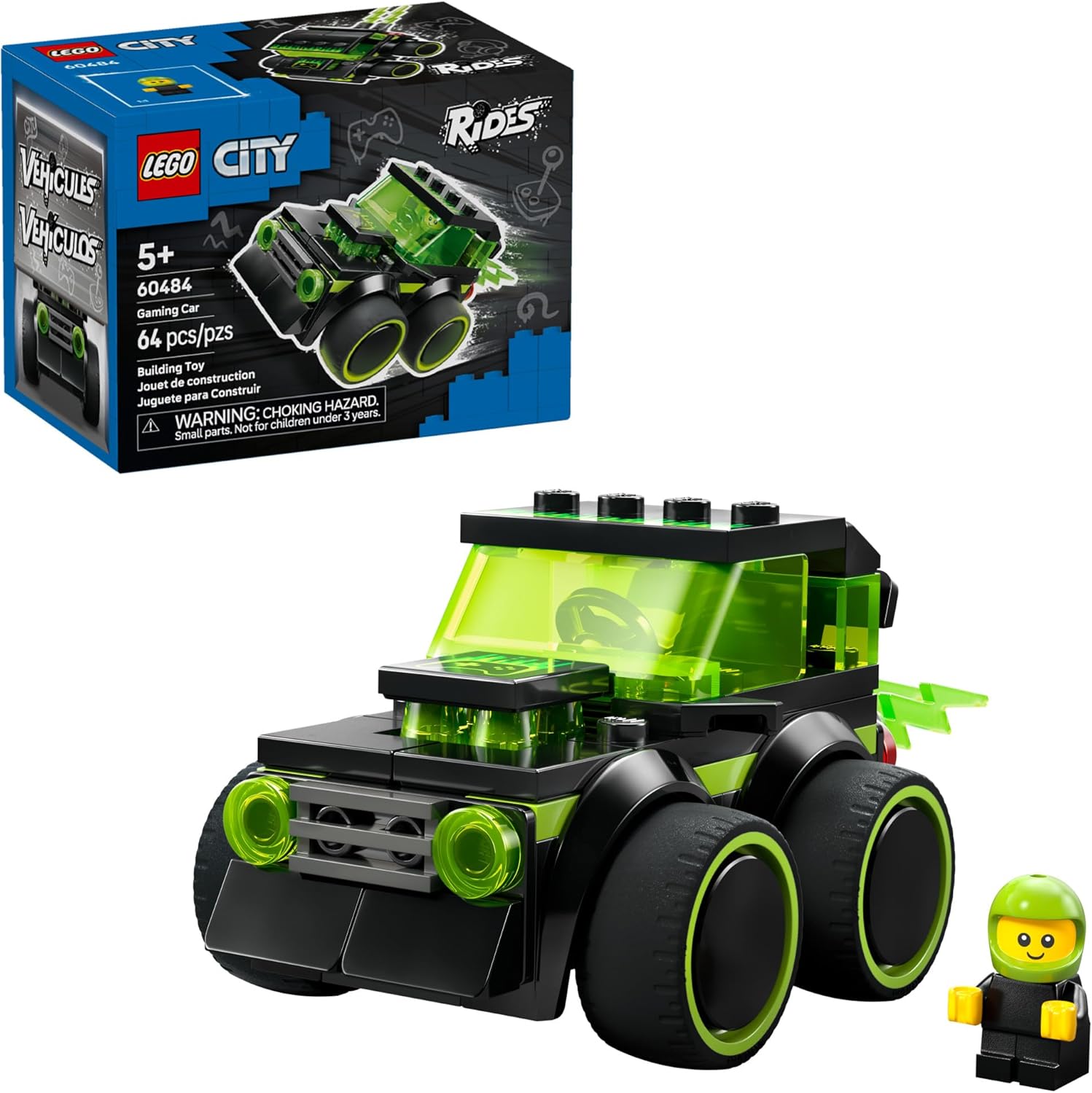 Lego City Rides Gaming Race Car front view toy