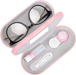 Muf 2 in 1 contact lens and glasses case pink front view