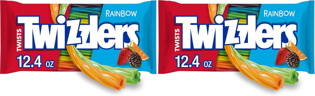 A bowl filled with colorful TWIZZLERS Rainbow Licorice style candy for party snacking