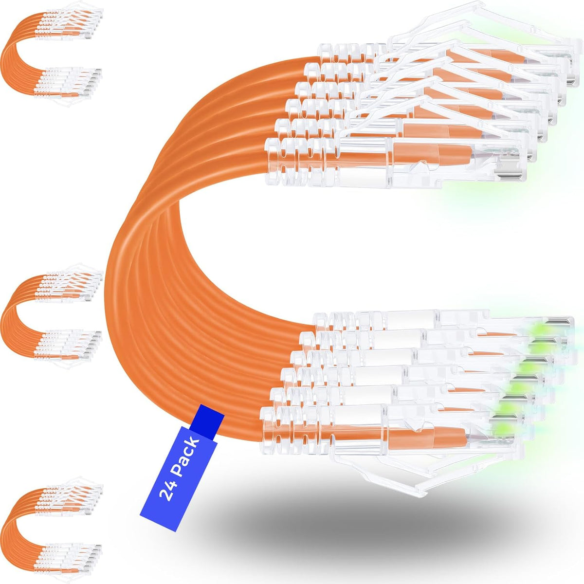 Rapink Patch Cables Cat6/ Cat6a 0.5ft (24 Pack) Slim, Cat6a Ethernet Patch Cable 10G Support, Snagless Cat 6 Patch Cable for Patch Panel to Switch, Flexiable Cat6 Ethernet Cable Black - Image 13