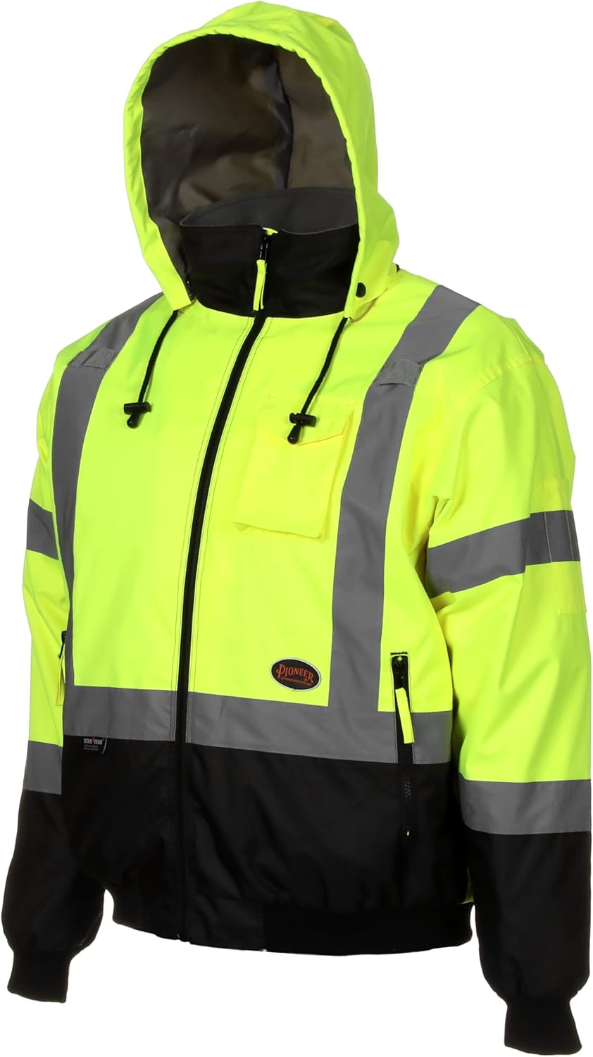 Pioneer hi vis safety bomber jacket front view