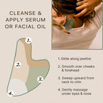 Beauty by Earth gua sha tool paired with facial serum bottle