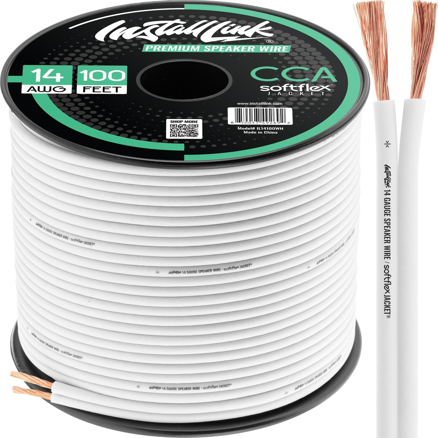Install Link 14 Gauge Speaker Wire 100ft spool front view