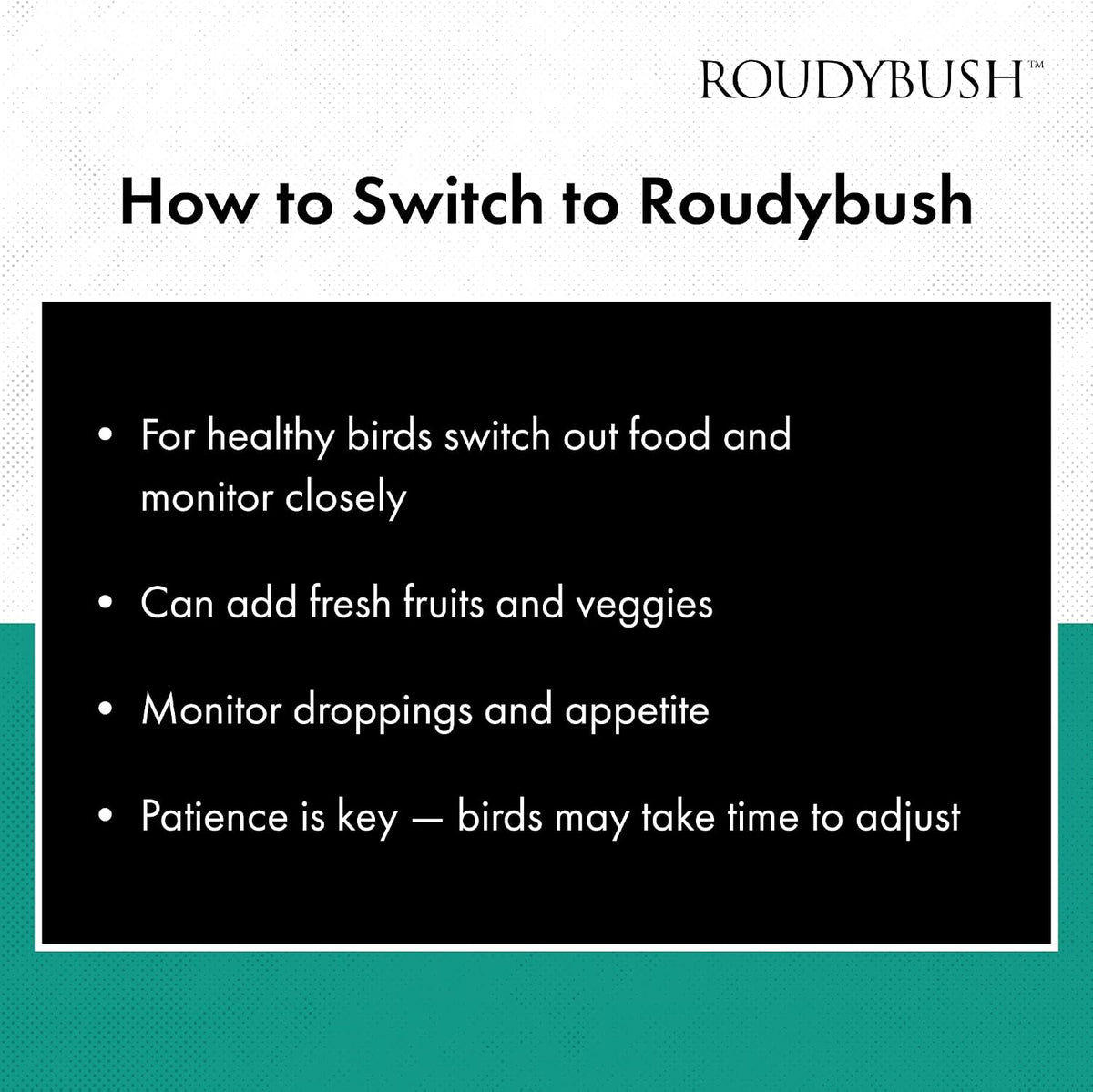 RoudyBush maintenance pellets in a feeding bowl