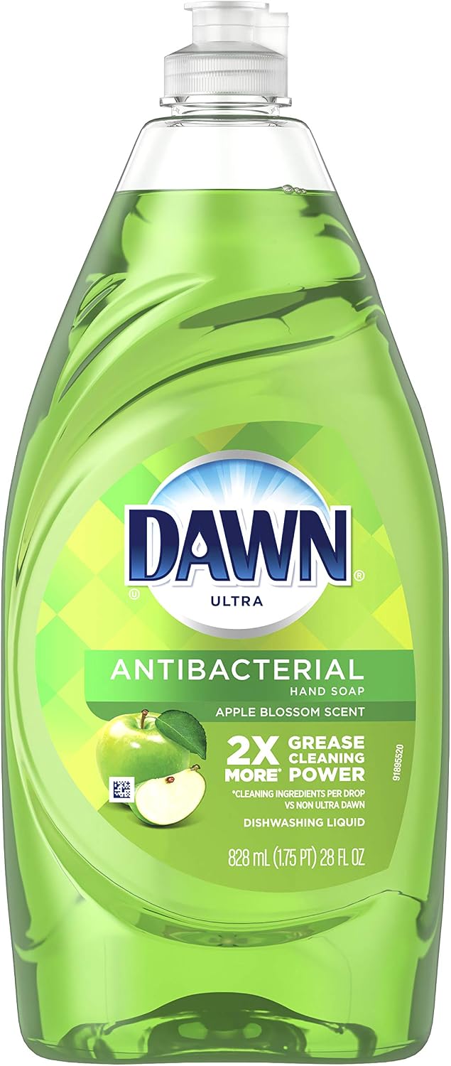 Dawn dishwashing liquid bottles side angle display