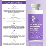 BAKE 2% Kojic Acid Body Wash back label with ingredient list and directions