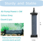 Double pack of Aquaneat 5 inch aerator stones with black weighted bases for stable pond aeration.