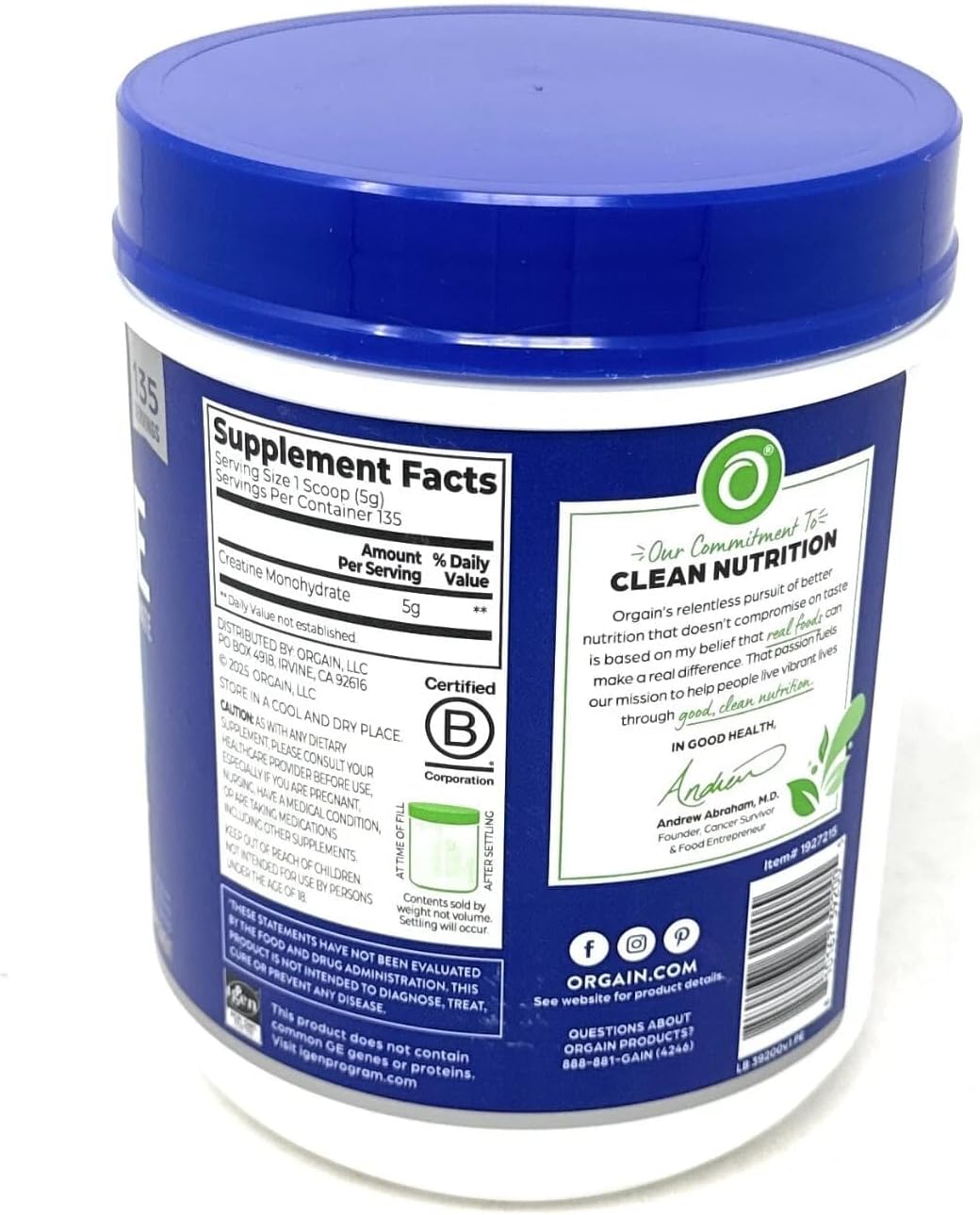Unflavored creatine powder texture close up