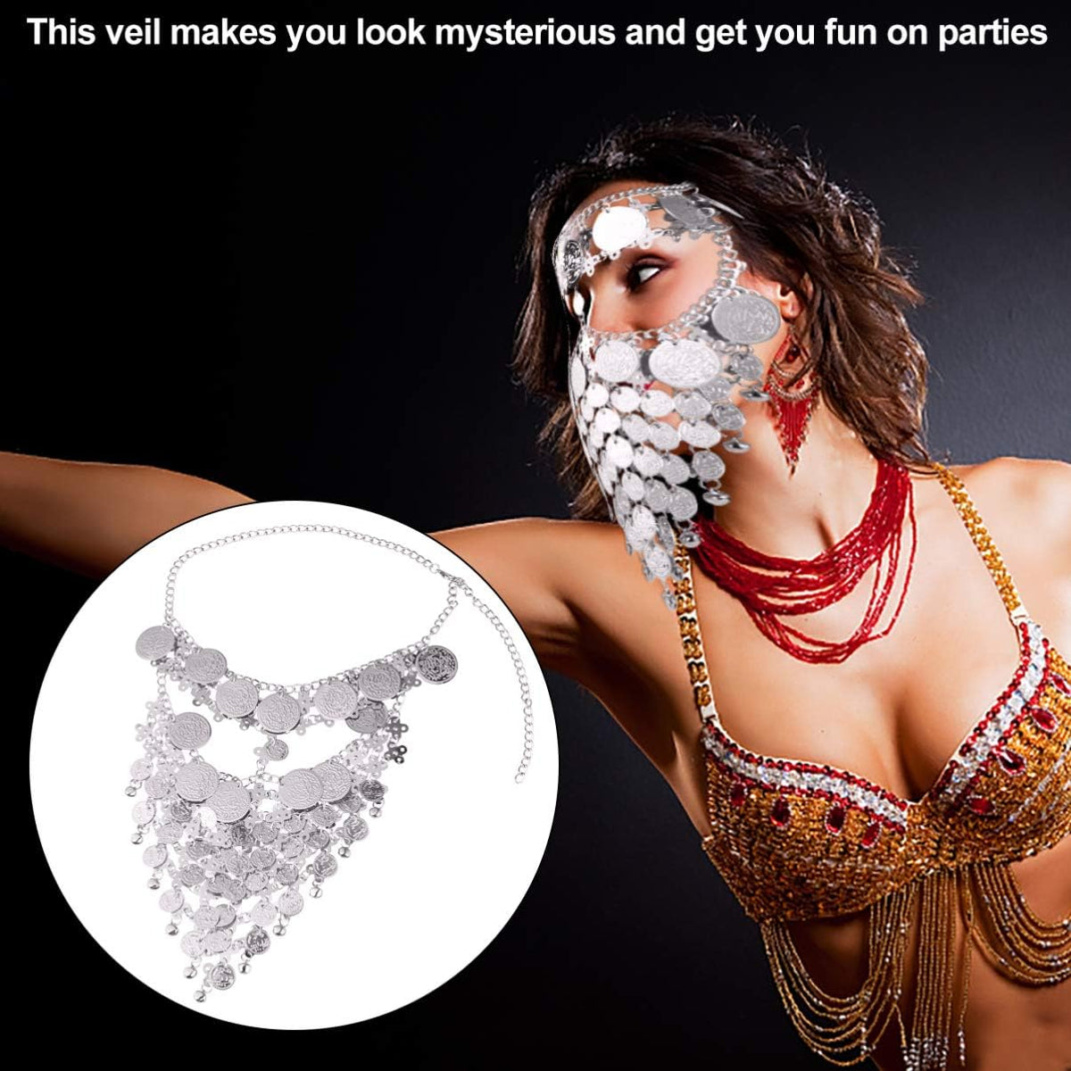 Beaupretty cosplay face chain worn perspective