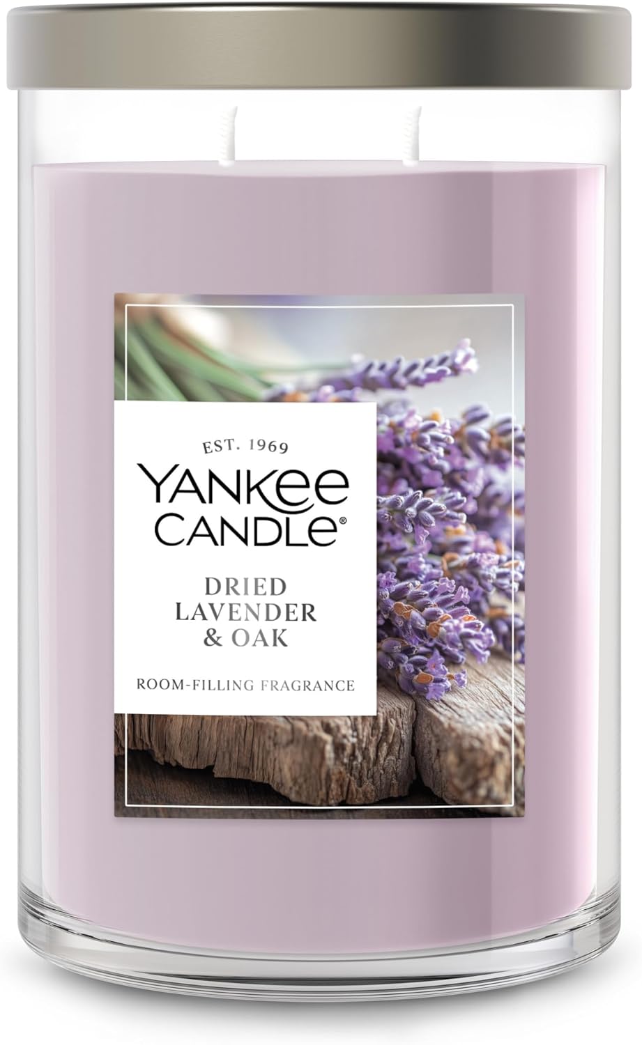 Yankee Candle large tumbler dried lavender and oak front view