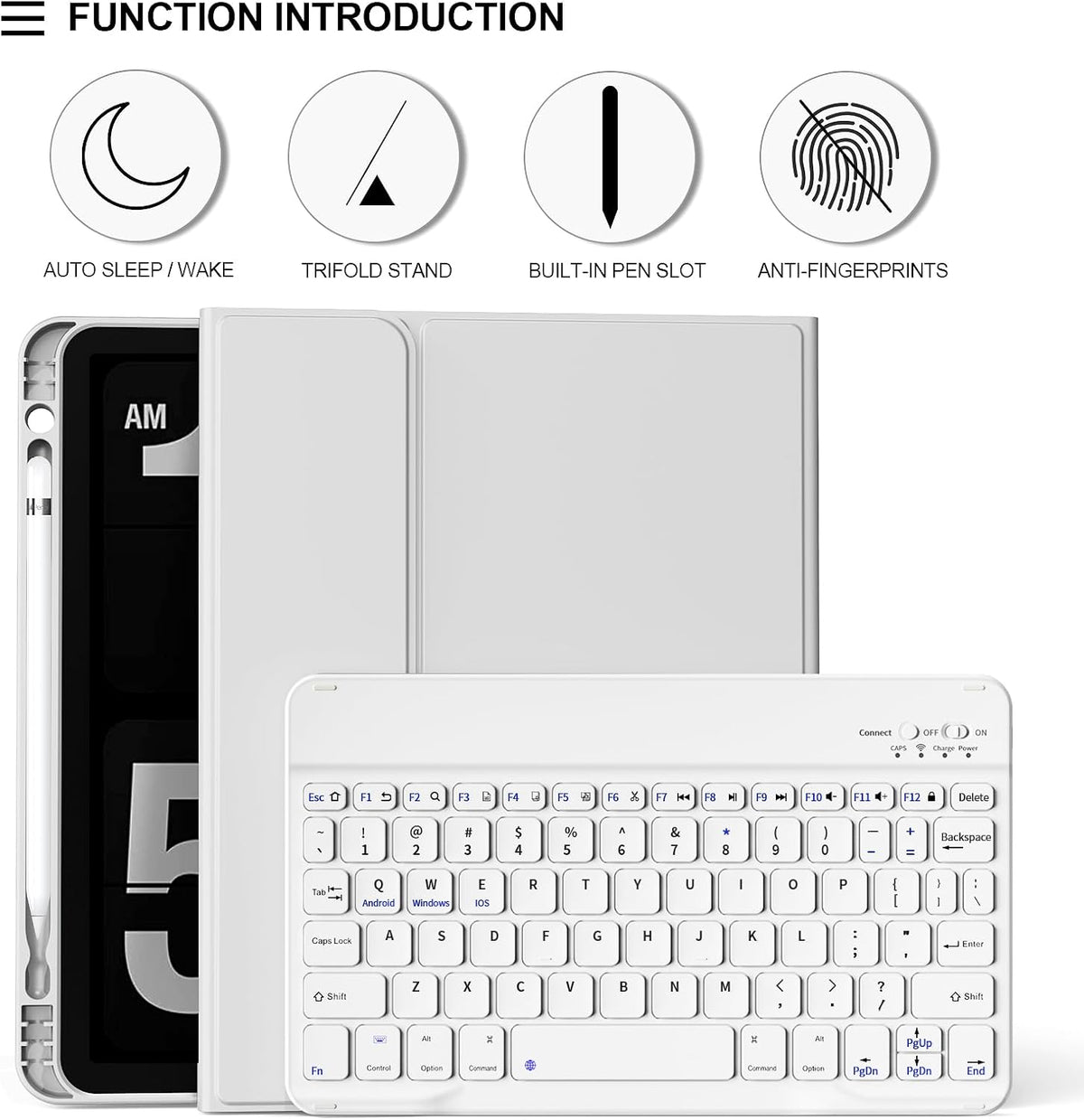 KVTVOU magnetic keyboard case folded closed for travel and portability