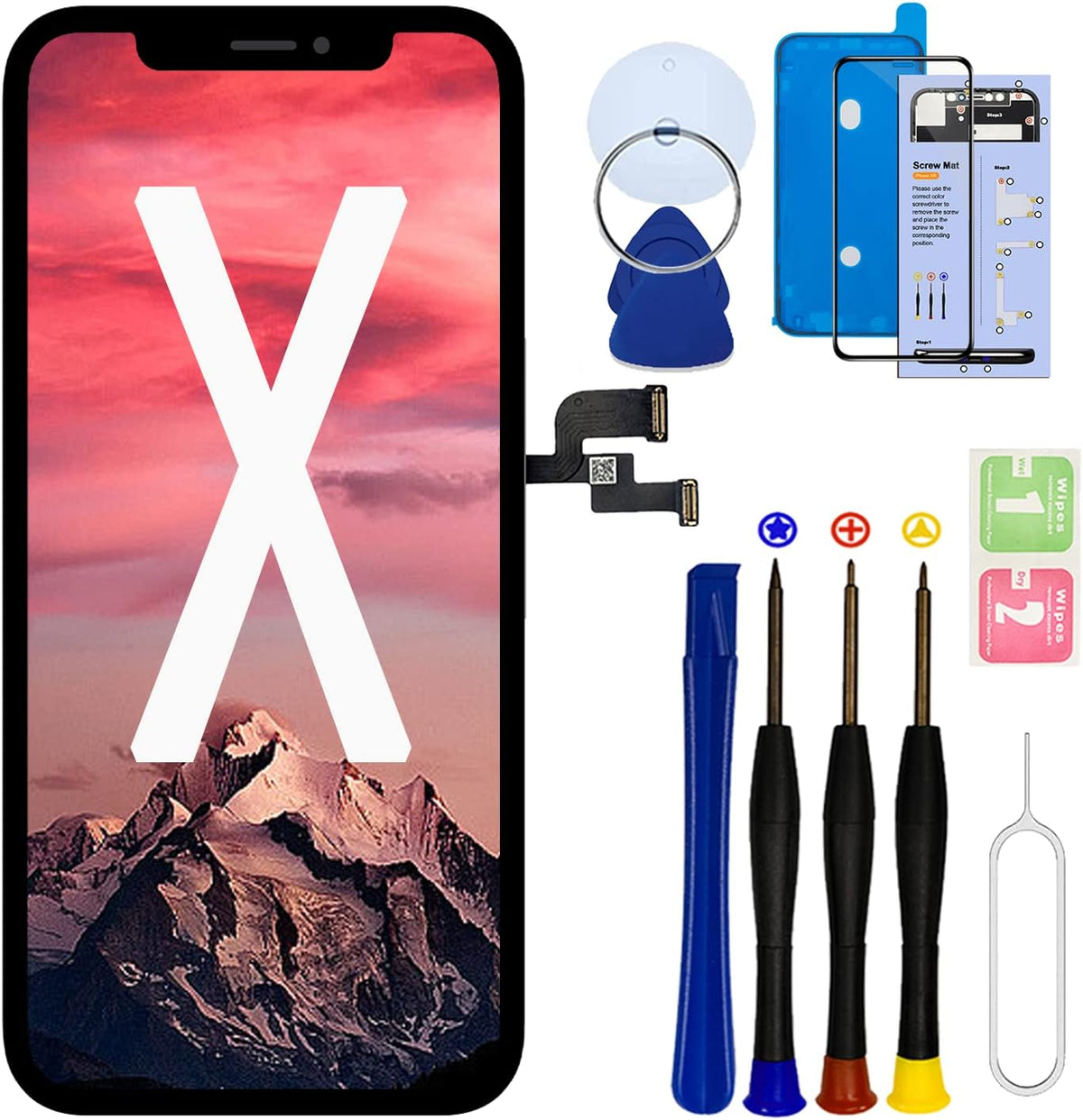 SIMDOG iPhone X screen replacement kit front view