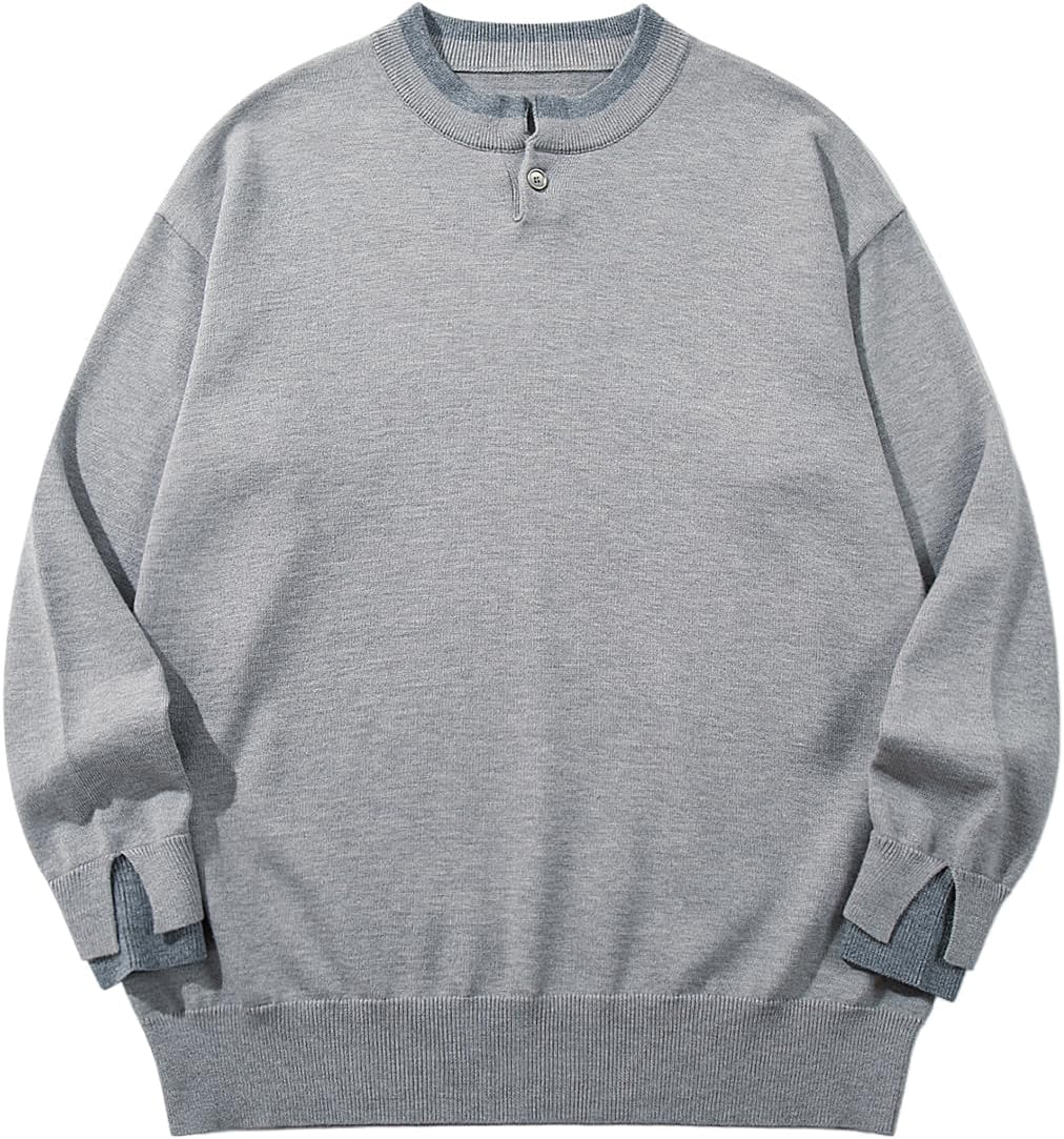 Laixton Mens Oversized Sweater Unisex Long Sleeve Cable Knit Sweaters Aesthetic Streetwear Casual Sweater Jumper Tops - Image 13