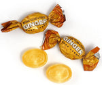 Close up of premium gold ginger drops for nausea relief