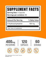 BulkSupplements 5-HTP 400mg supplement label details