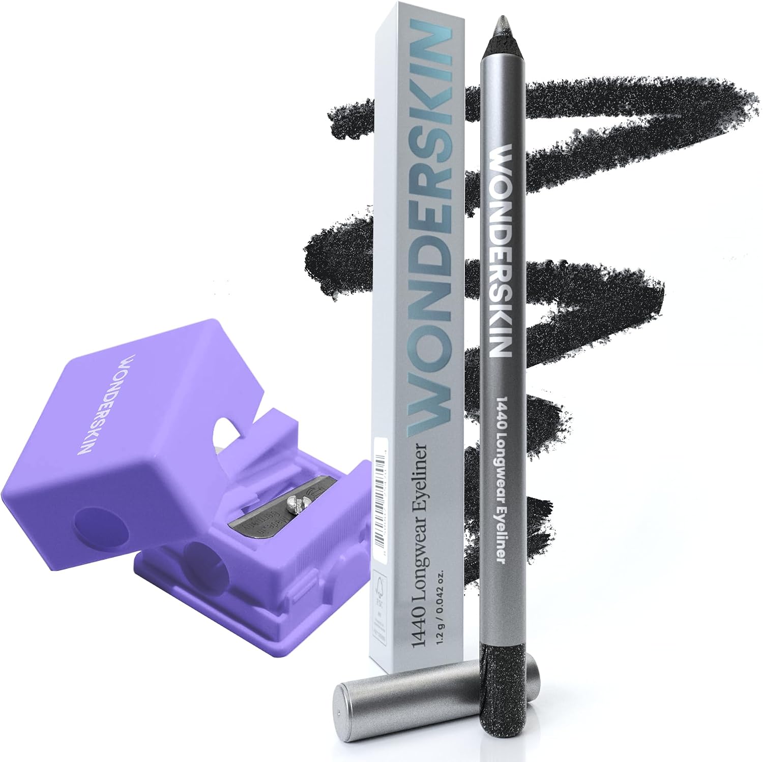Wonderskin 1440 Longwear Eyeliner Pencil in Black Truffle front view packaging