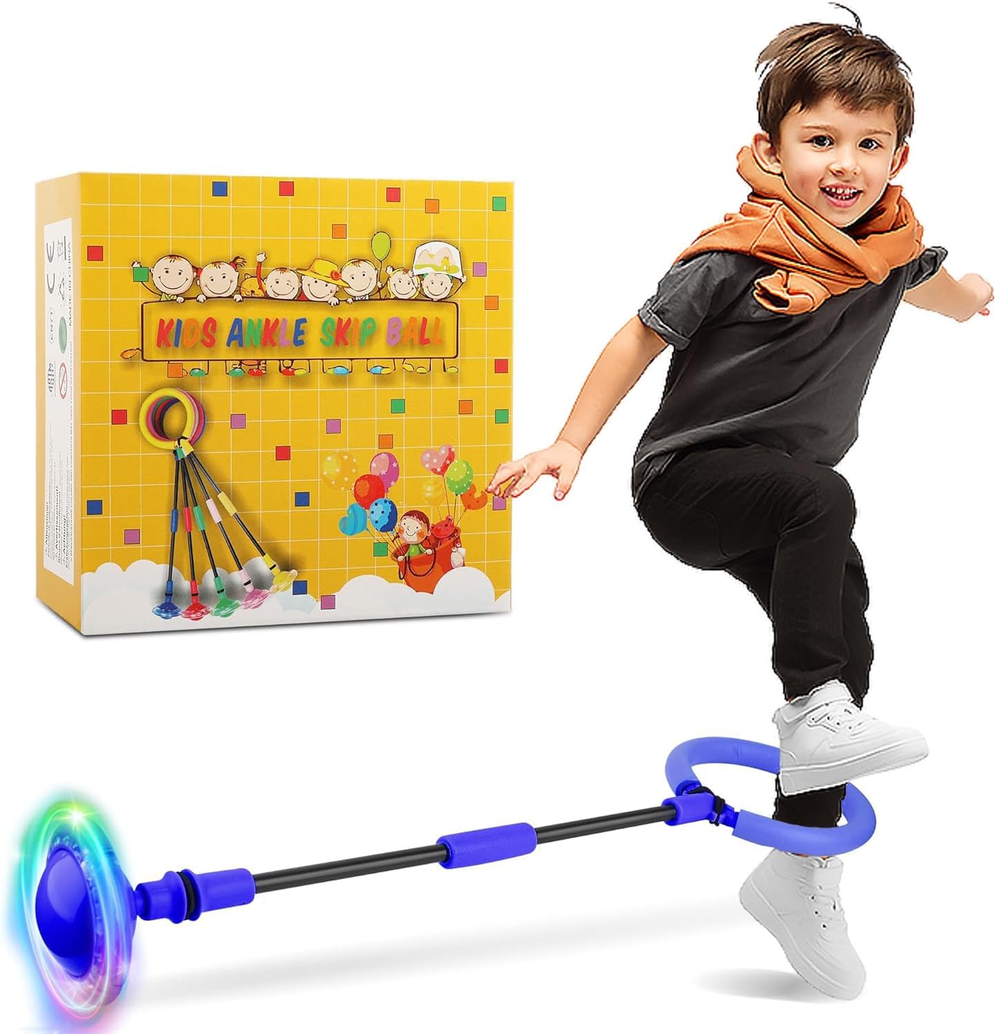GleeGlow Ankle Skip Ball with flash wheel front view
