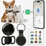 Lozzonkoyaa GPS tracker for dogs and cats front view showing sleek black design.
