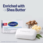 Cetaphil cleansing bar showing soap free lather