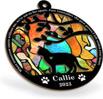Alpadil And Co custom cat memorial ornament packaged with gold ribbon