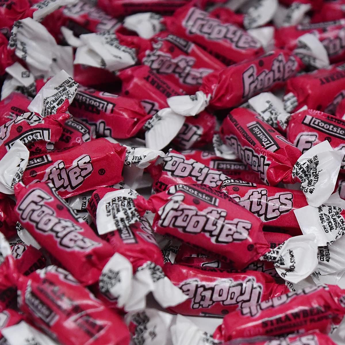 Tootsie Roll Strawberry Frooties candy jar display for parties