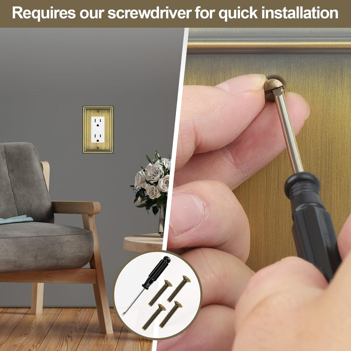 Beyimen 1 gang electrical outlet cover with matching screws